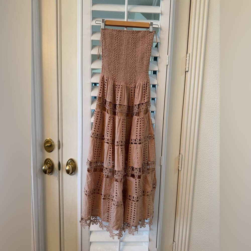 Adelante Boutique Lace Tiered Midi Dress